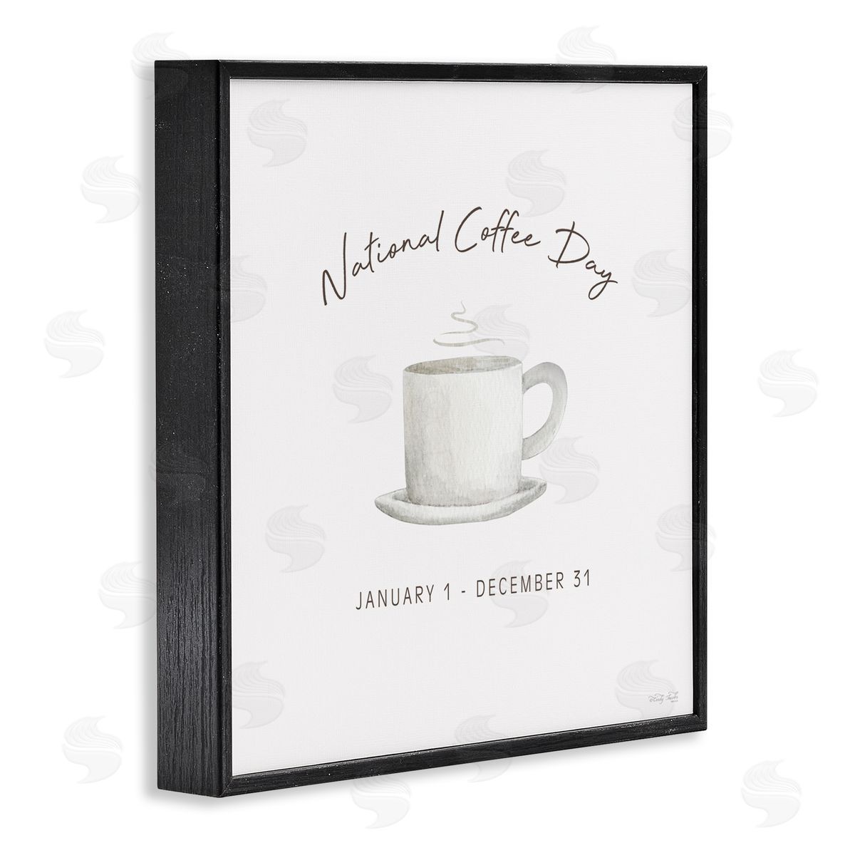 Cindy Jacobs Everyday National Coffee Day Black Framed Giclee Wall Art Print