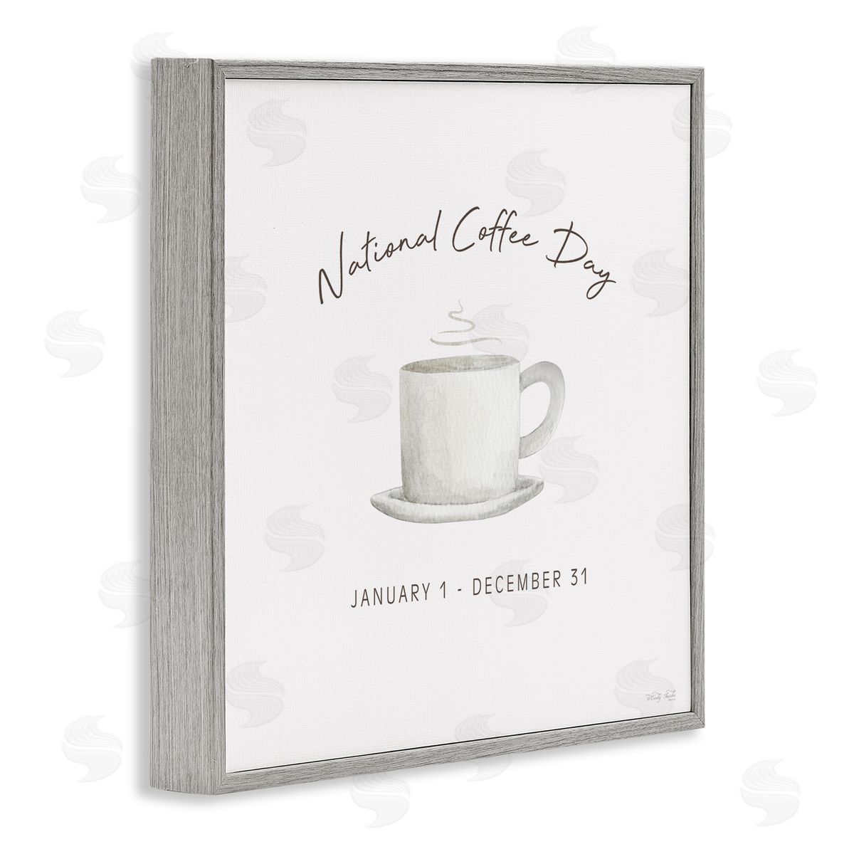 Cindy Jacobs Everyday National Coffee Day Gray Framed Giclee Wall Art Print