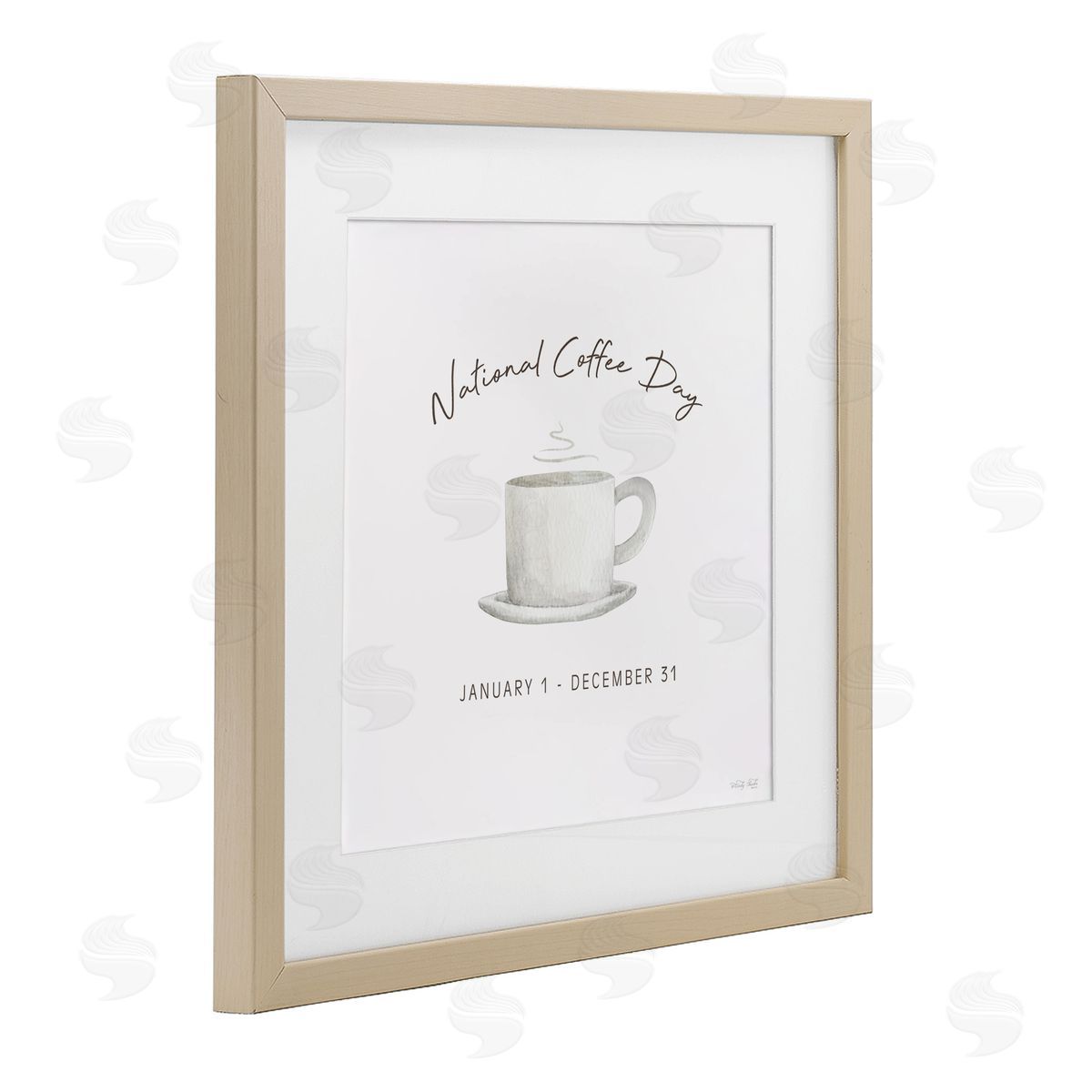 Cindy Jacobs Everyday National Coffee Day Birch Framed Print Under Glass with White Mat Wall Art