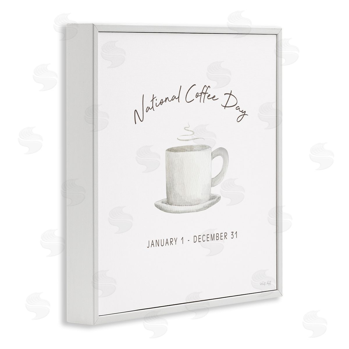 Cindy Jacobs Everyday National Coffee Day White Framed Giclee Wall Art Print