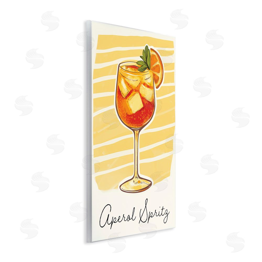 Heidi Kuntz Aperol Spritz and Yellow Stripes Wall Plaque Art Print