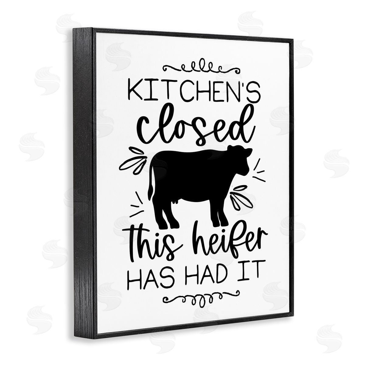 Lux + Me Designs Kitchen's Closed Heifer's Had It Black Framed Giclee Wall Art Print