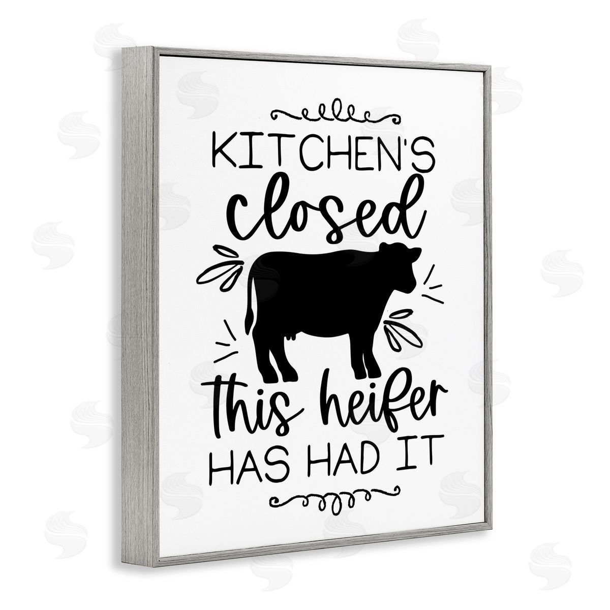Lux + Me Designs Kitchen's Closed Heifer's Had It Gray Framed Giclee Wall Art Print