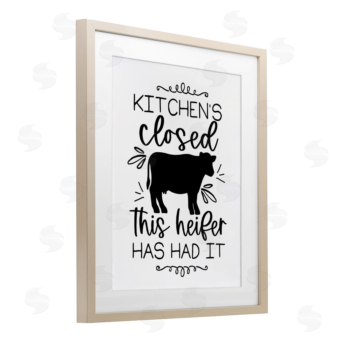 Lux + Me Designs Kitchen's Closed Heifer's Had It Birch Framed Print Under Glass with White Mat Wall Art