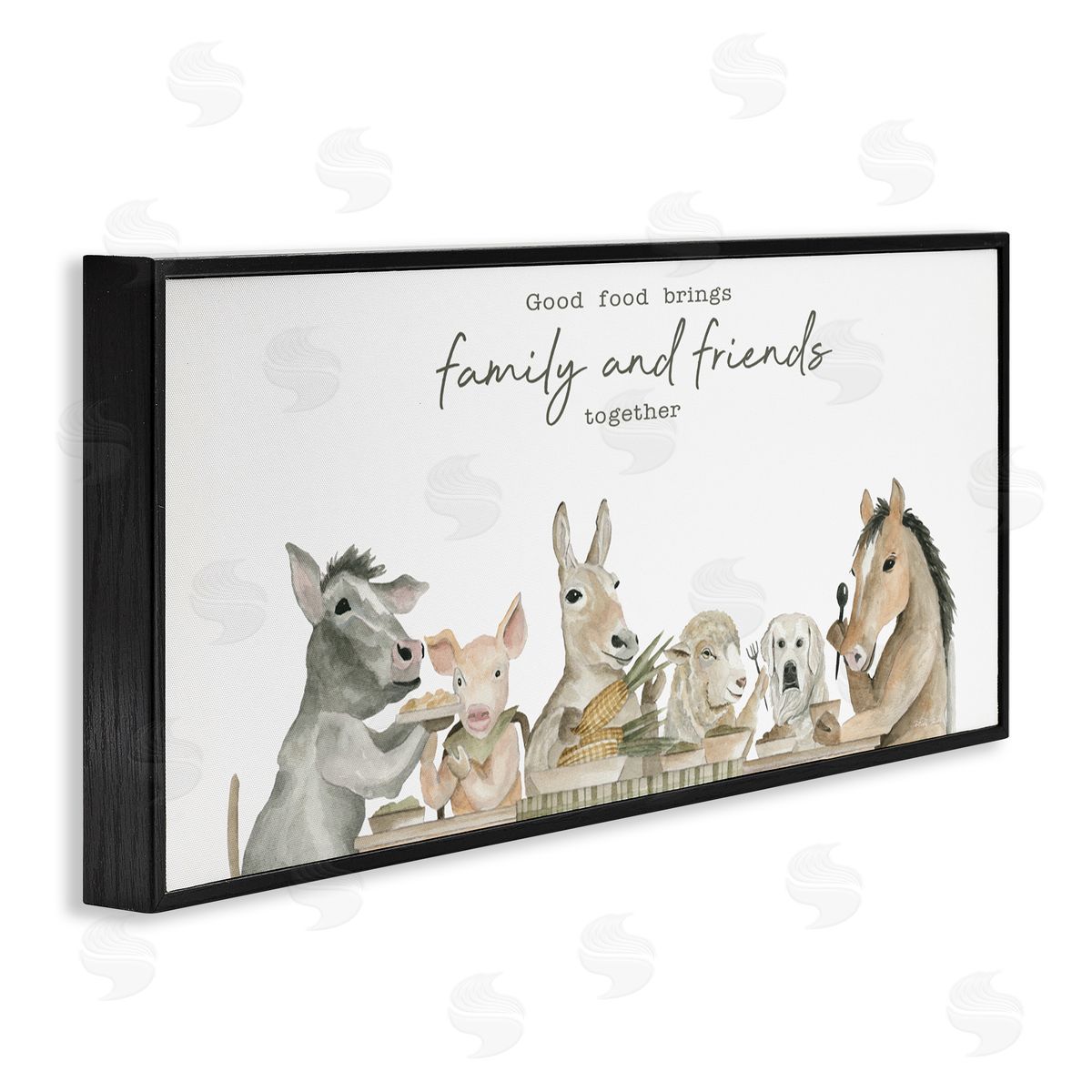 Cindy Jacobs Good Food Brings Family Black Framed Giclee Wall Art Print