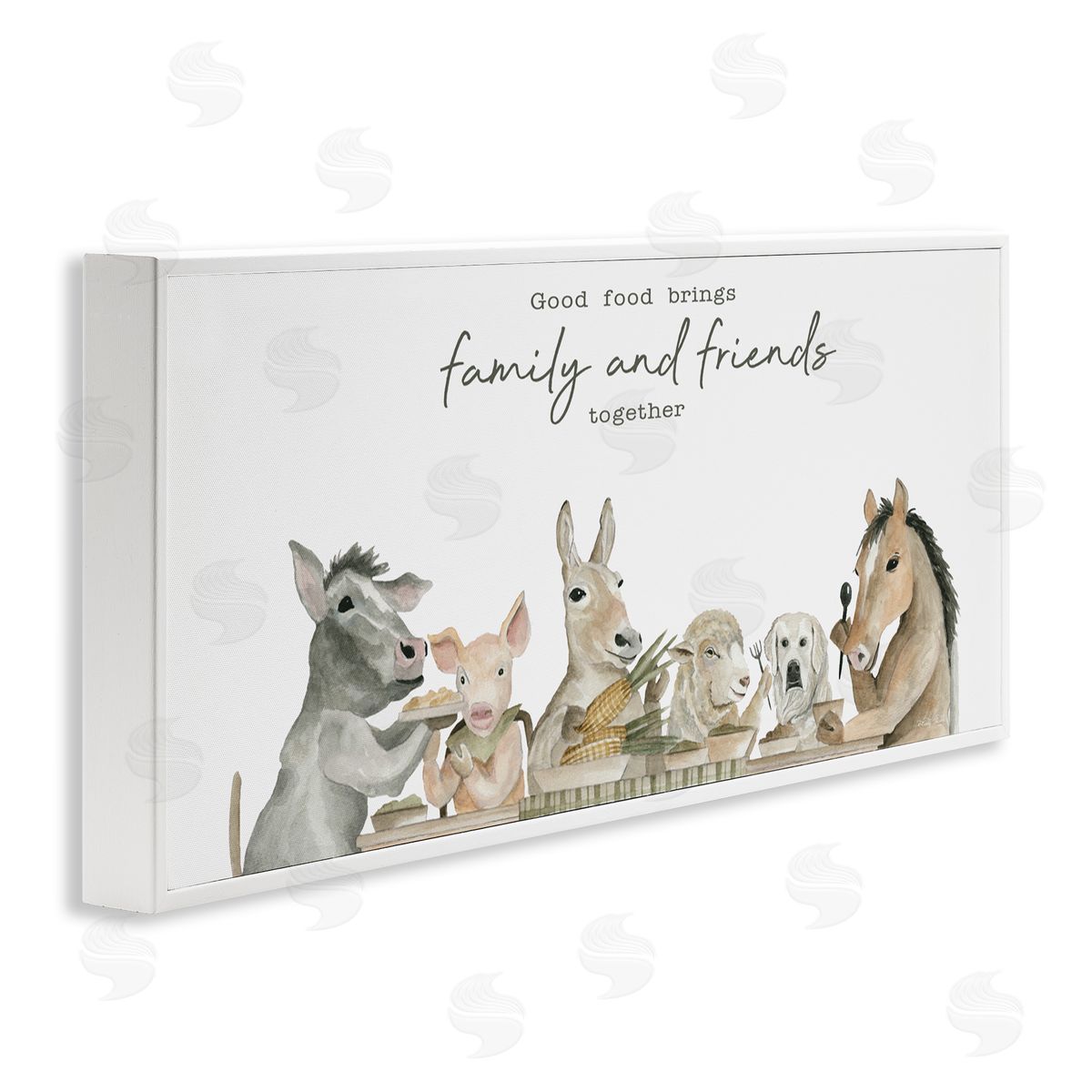 Cindy Jacobs Good Food Brings Family White Framed Giclee Wall Art Print