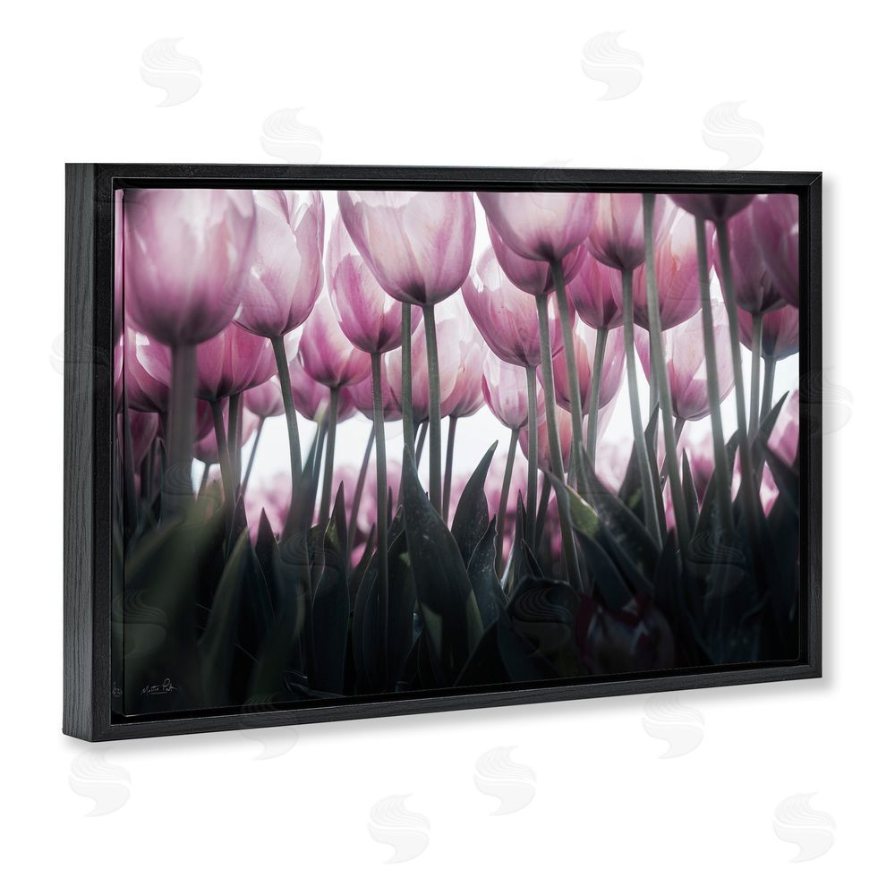 Martin Podt Uplifting Purple Tulip Field Black Floating Frame Canvas Wall Art Print