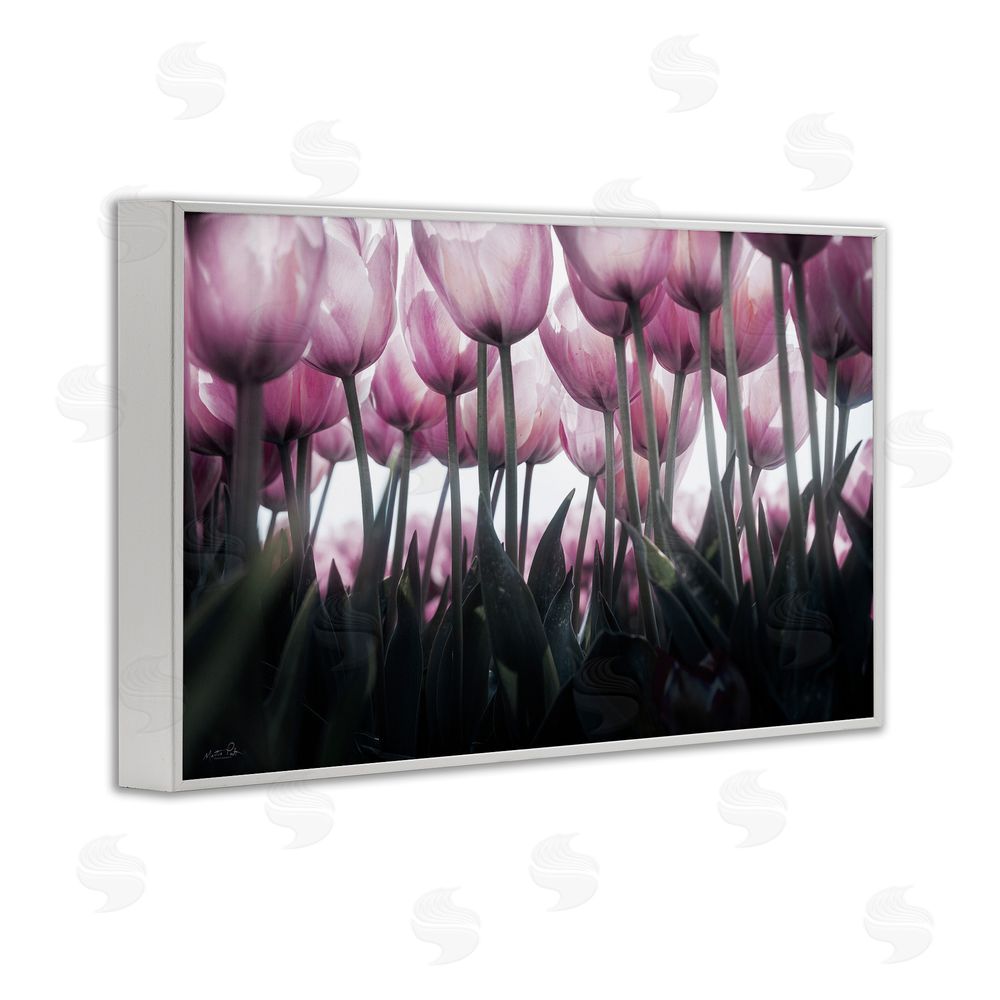 Martin Podt Uplifting Purple Tulip Field White Framed Giclee Wall Art Print