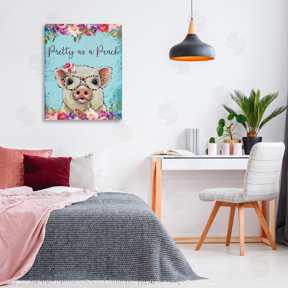 Lee Keller Pretty as a Peach Pig Canvas Art on Wall