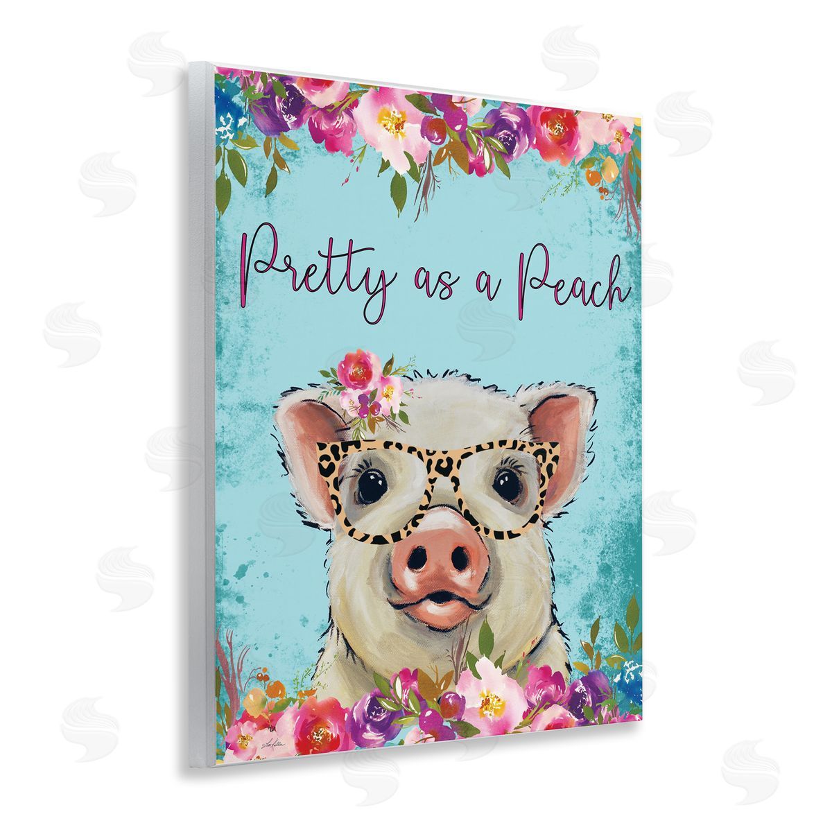 Lee Keller Pretty as a Peach Pig Wall Plaque Art Print
