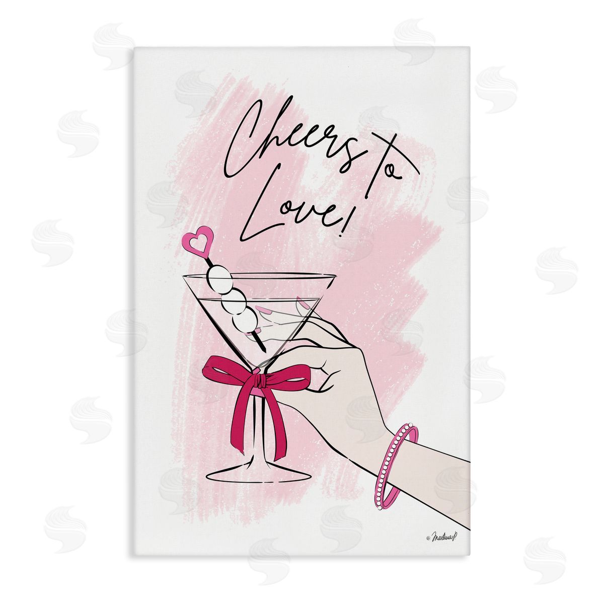 Martina Pavlova Cheers To Love Martini Canvas Wall Art Print