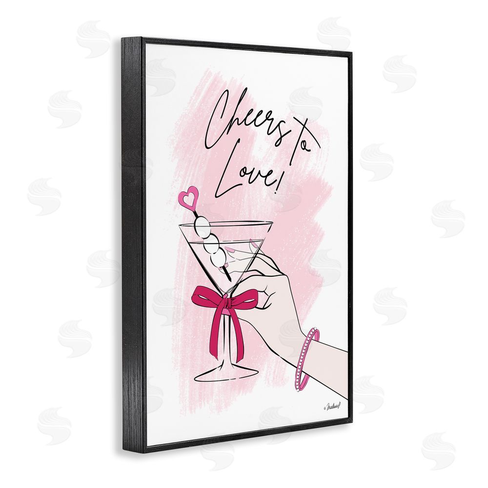 Martina Pavlova Cheers To Love Martini Black Framed Giclee Wall Art Print