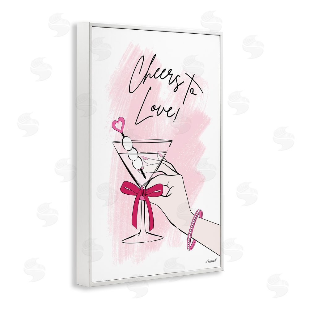 Martina Pavlova Cheers To Love Martini White Framed Giclee Wall Art Print