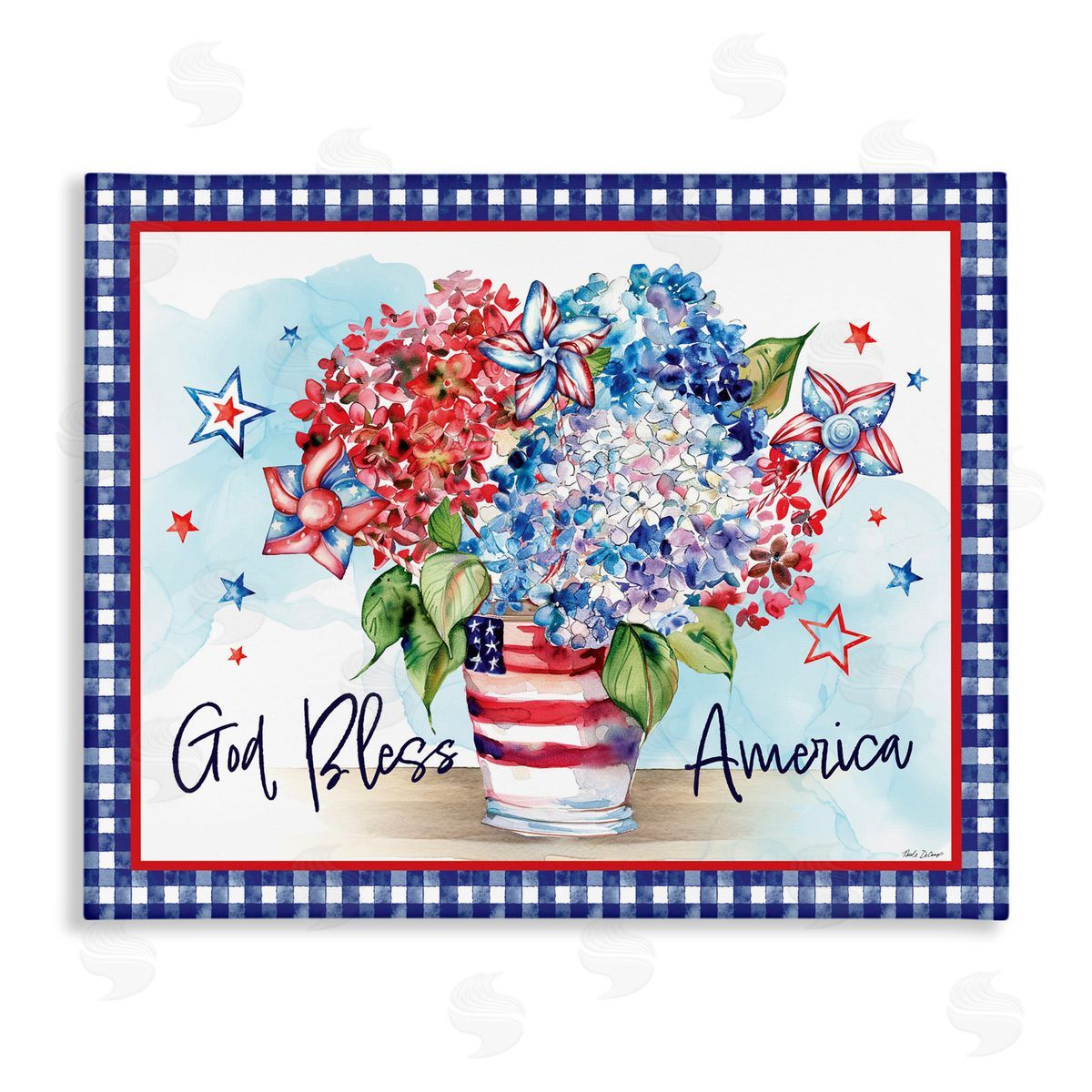 Nicole DeCamp God Bless America Bouquet Canvas Wall Art Print