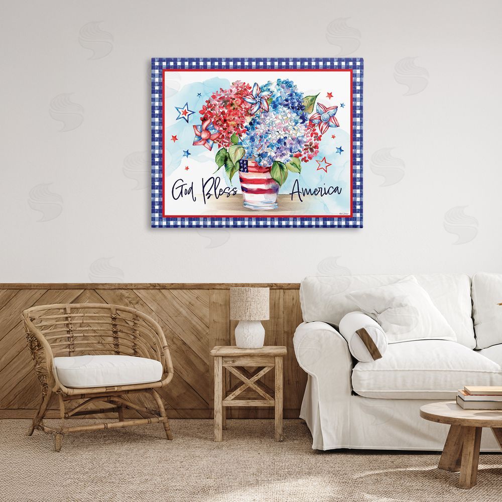 Nicole DeCamp God Bless America Bouquet Canvas Art on Wall