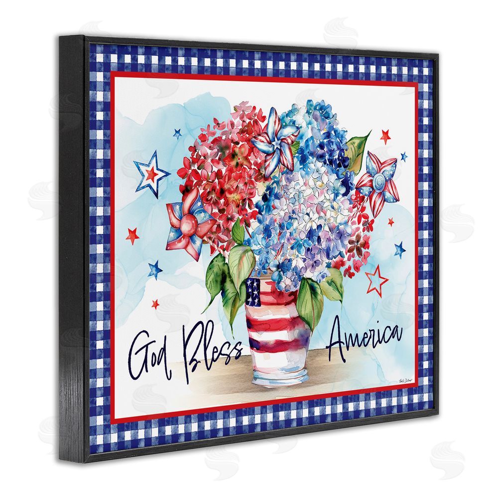 Nicole DeCamp God Bless America Bouquet Black Framed Giclee Wall Art Print