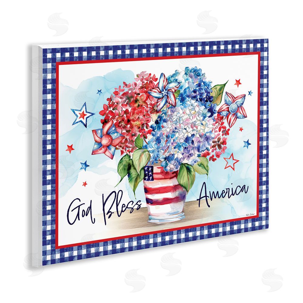 Nicole DeCamp God Bless America Bouquet Wall Plaque Art Print