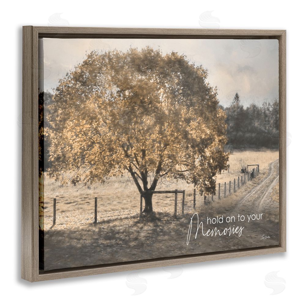 Lori Deiter Hold On To Your Memories Brown Floating Frame Canvas Wall Art Print