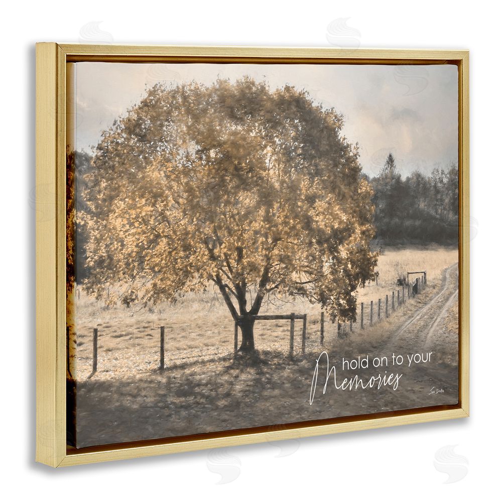 Lori Deiter Hold On To Your Memories Gold Floating Frame Canvas Wall Art Print