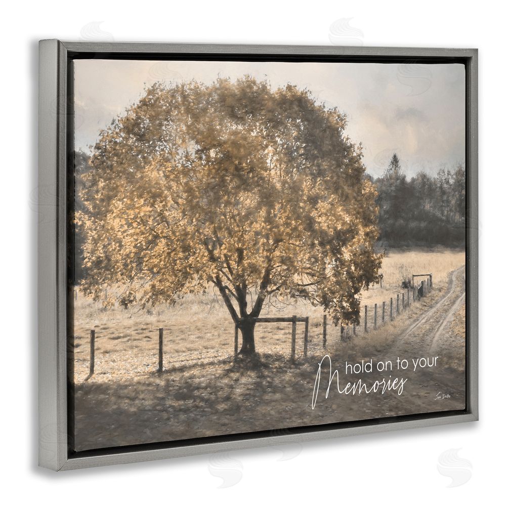 Lori Deiter Hold On To Your Memories Gray Floating Frame Canvas Wall Art Print