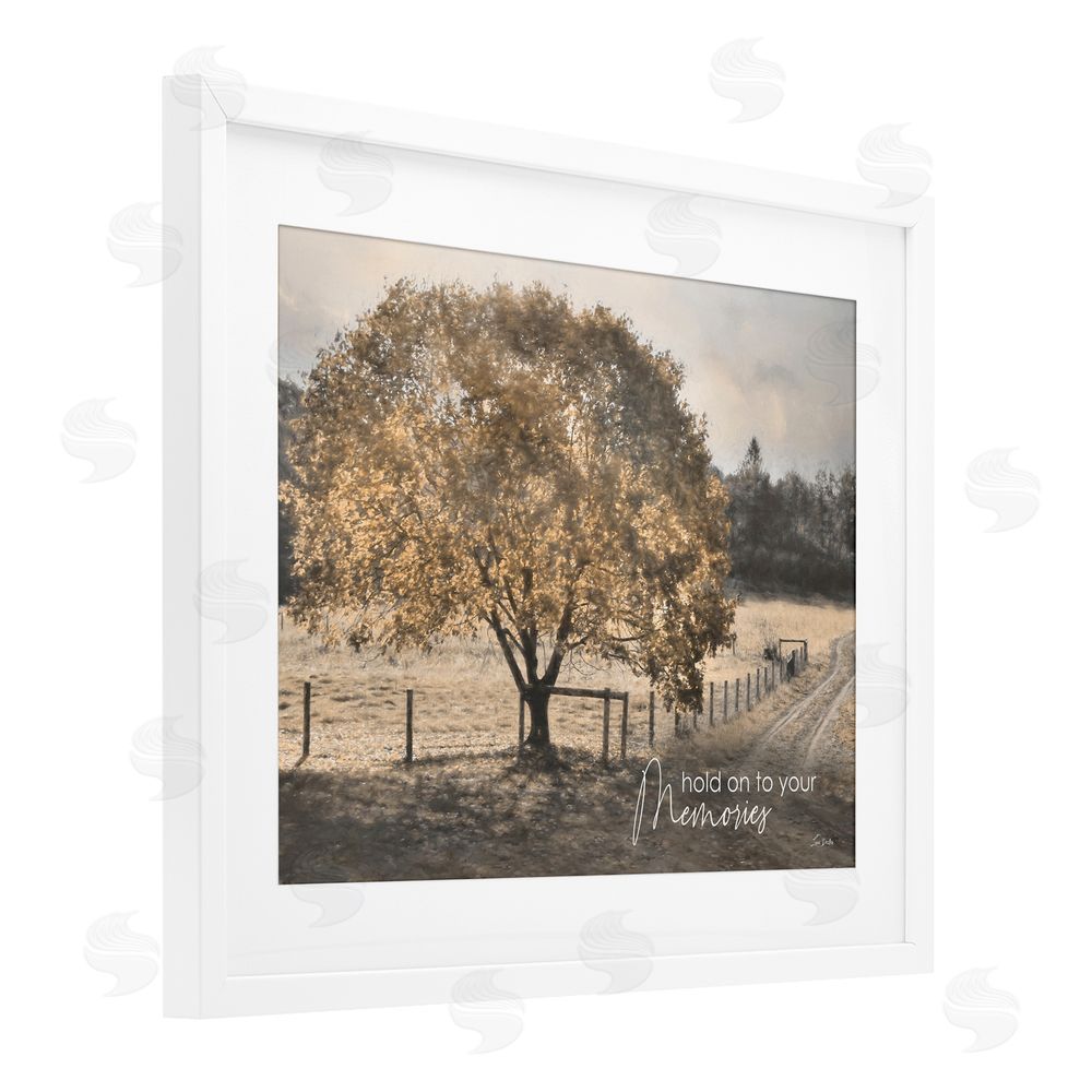 Lori Deiter Hold On To Your Memories White Framed Print Under Glass with Mat Wall Art