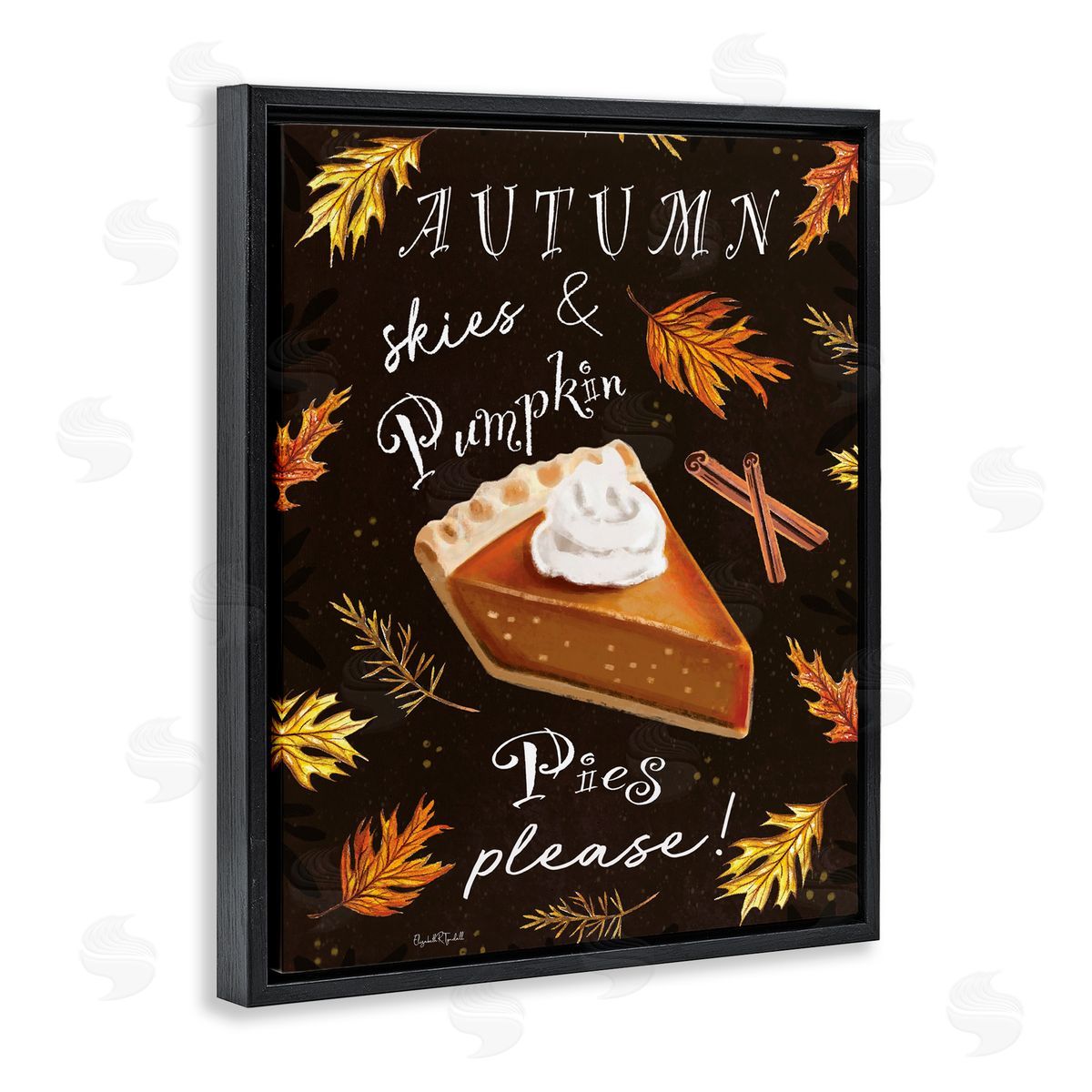 Elizabeth Tyndall Autumn Skies & Pumpkin Pies Black Floating Frame Canvas Wall Art Print