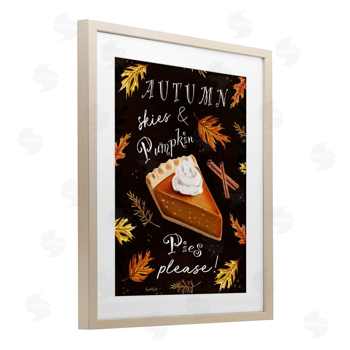 Elizabeth Tyndall Autumn Skies & Pumpkin Pies Birch Framed Print Under Glass Art