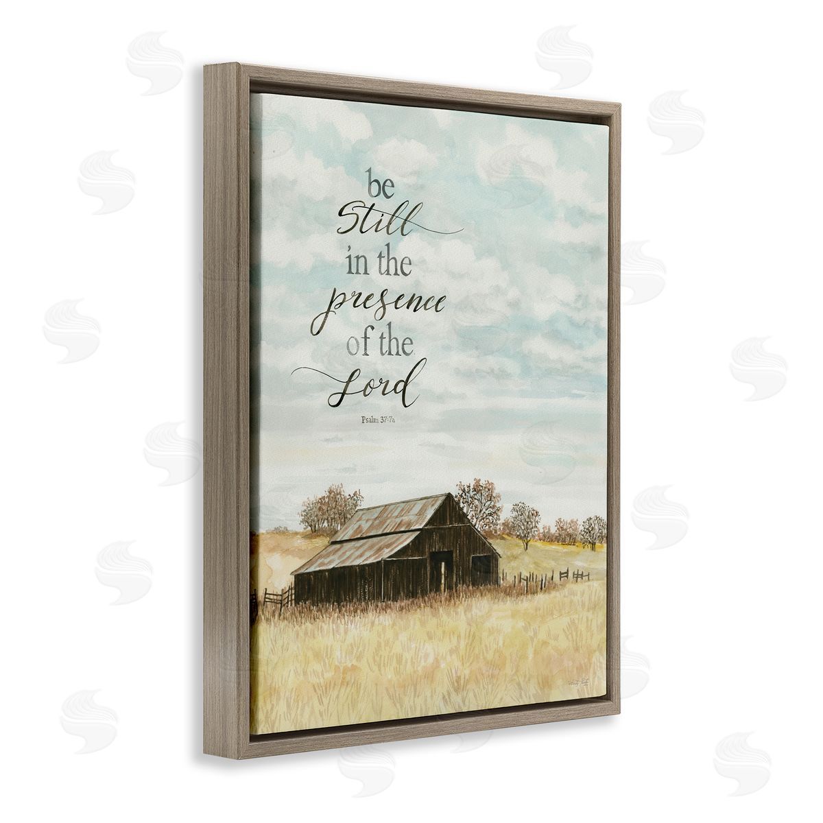 Cindy Jacobs Be Still Countryside Barn Brown Floating Frame Canvas Wall Art Print