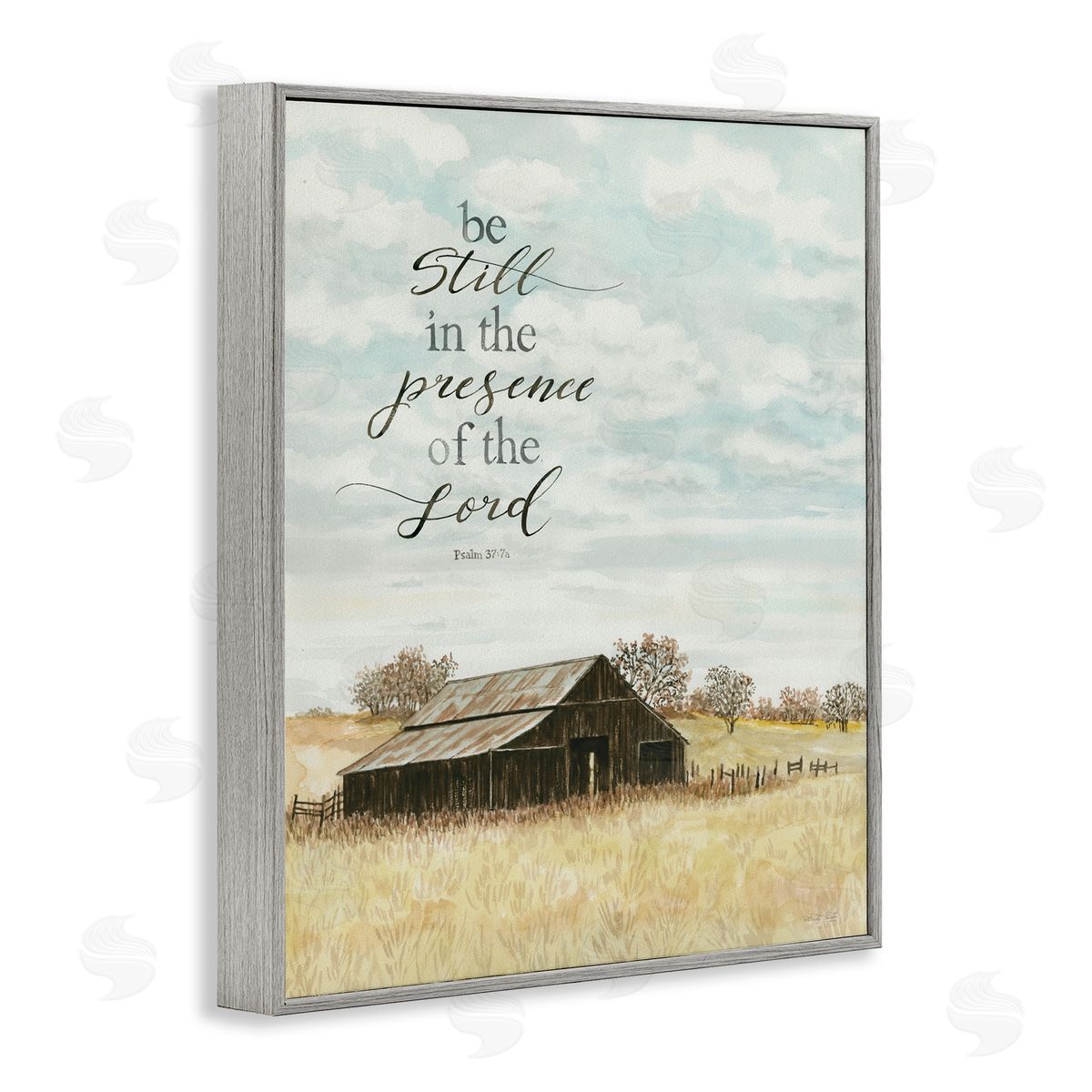 Cindy Jacobs Be Still Countryside Barn Gray Framed Giclee Wall Art Print