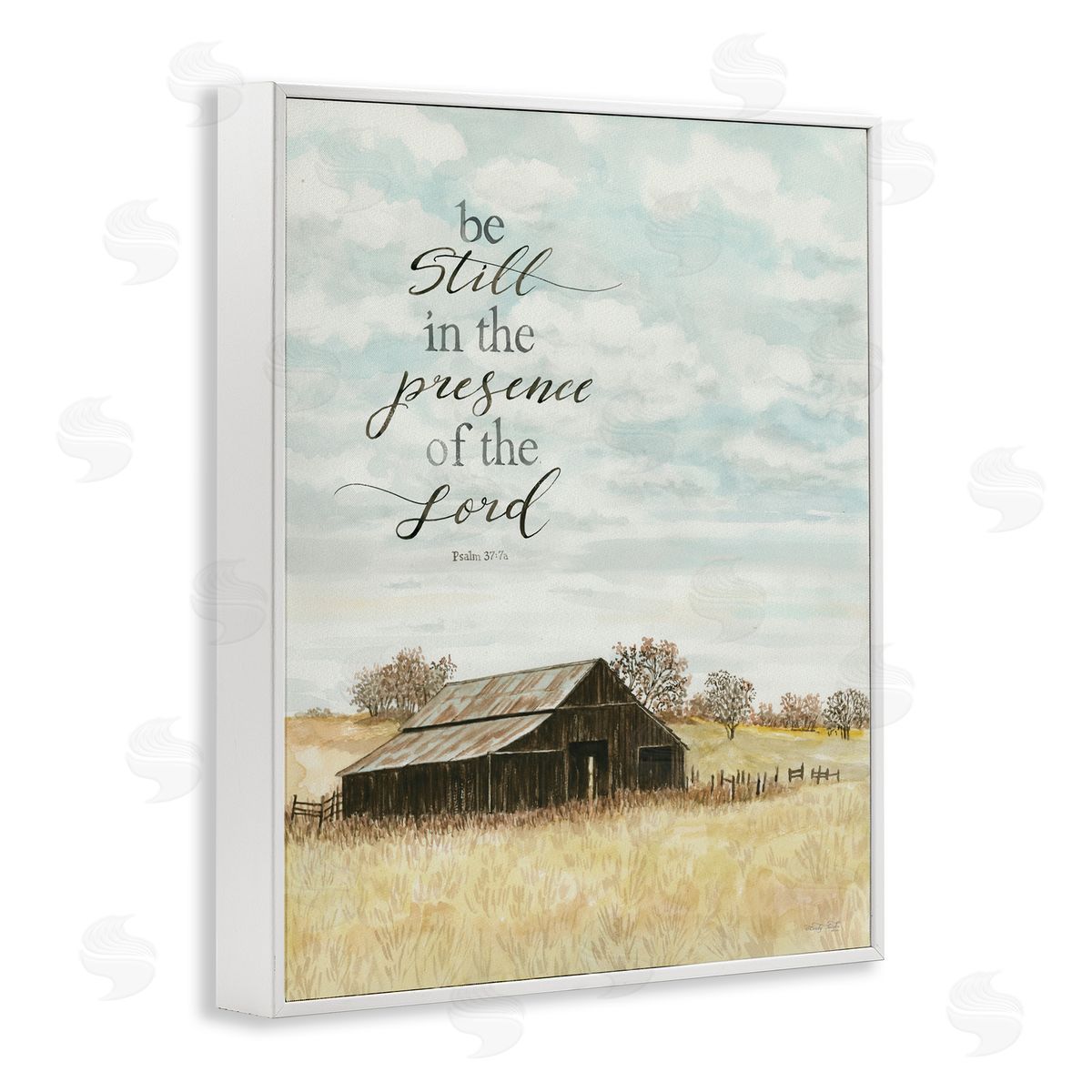 Cindy Jacobs Be Still Countryside Barn White Framed Giclee Wall Art Print