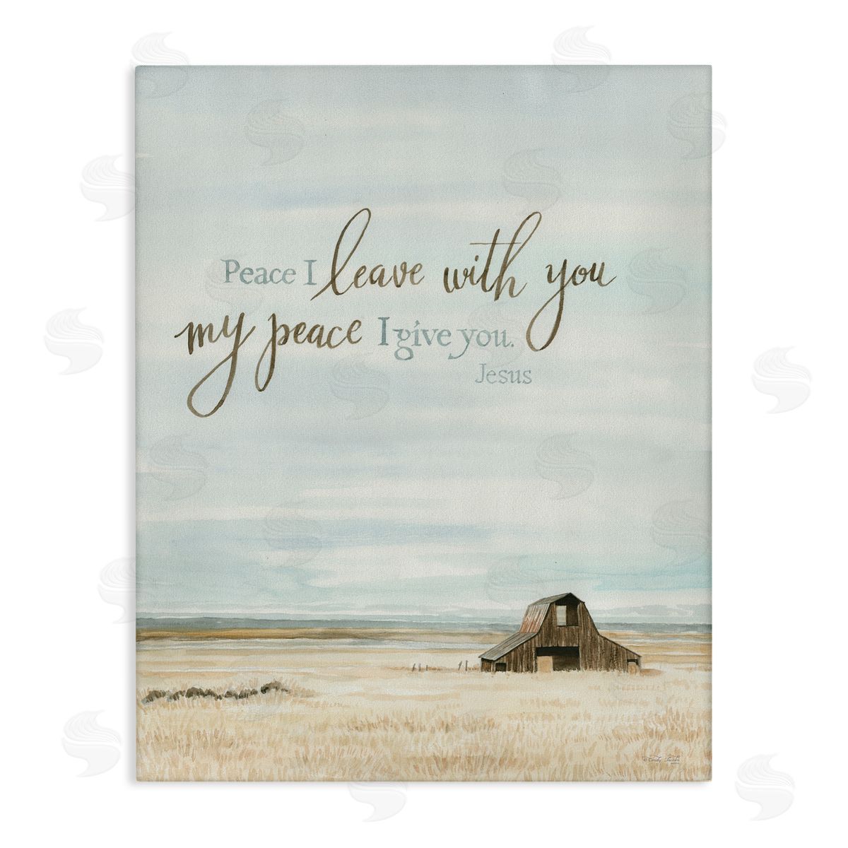 Cindy Jacobs Leave with Peace Barn Canvas Wall Art Print