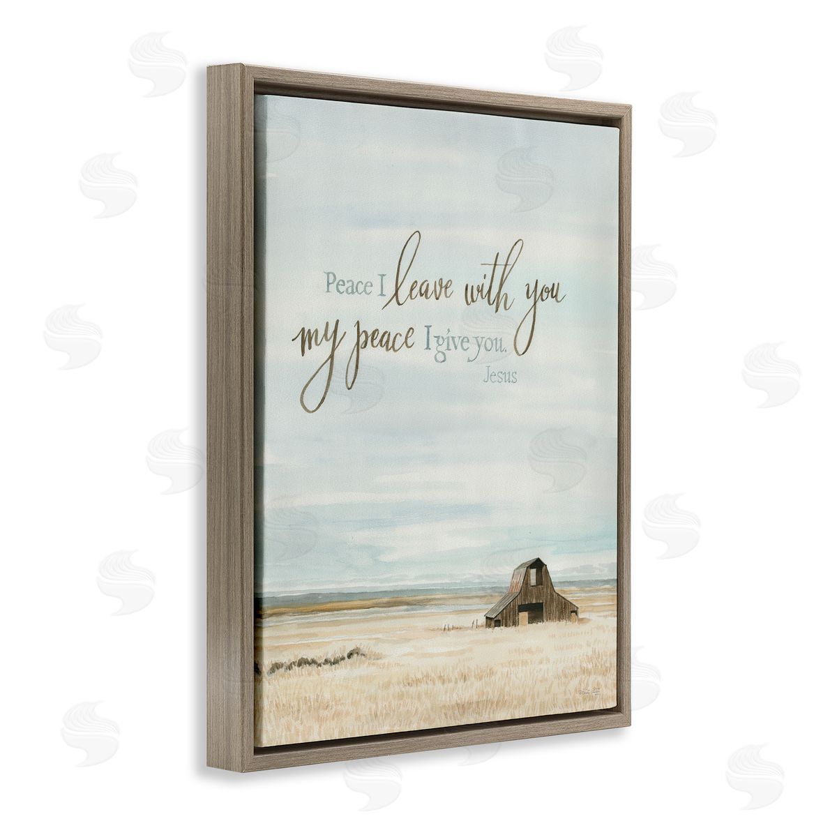 Cindy Jacobs Leave with Peace Barn Brown Floating Frame Canvas Wall Art Print
