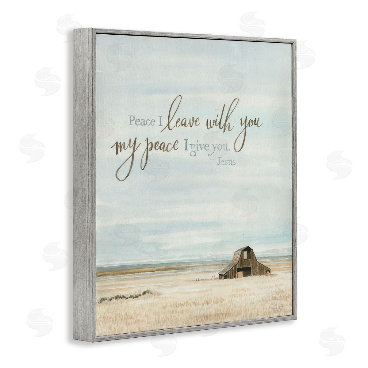 Cindy Jacobs Leave with Peace Barn Gray Framed Giclee Wall Art Print
