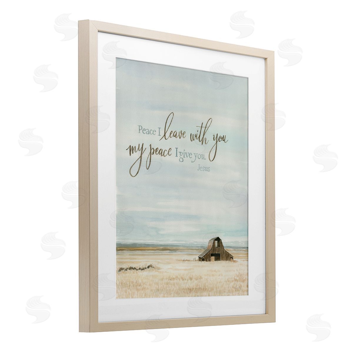 Cindy Jacobs Leave with Peace Barn Birch Framed Print Under Glass with White Mat Wall Art