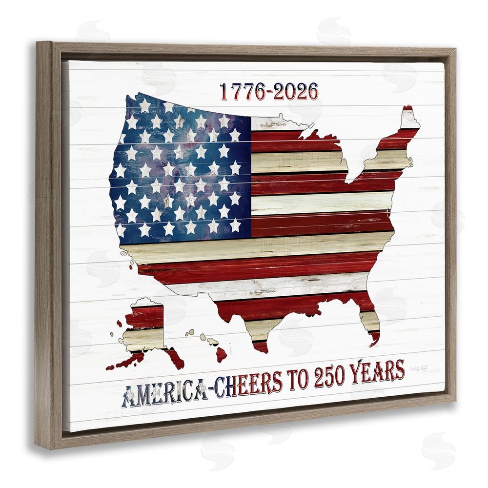 Cindy Jacobs America 250 Year Celebration Brown Floating Frame Canvas Wall Art Print