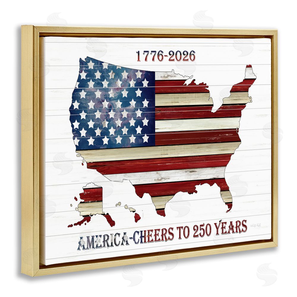 Cindy Jacobs America 250 Year Celebration Gold Floating Frame Canvas Wall Art Print