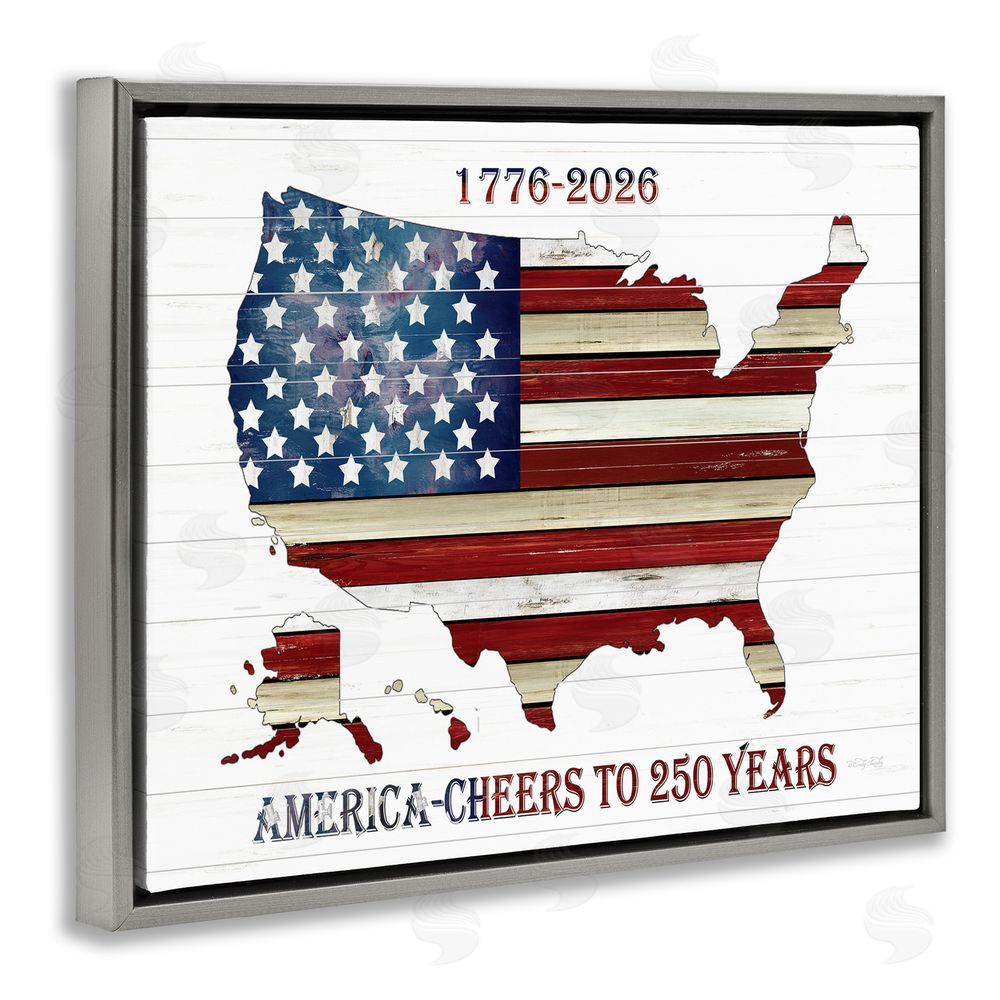 Cindy Jacobs America 250 Year Celebration Gray Floating Frame Canvas Wall Art Print