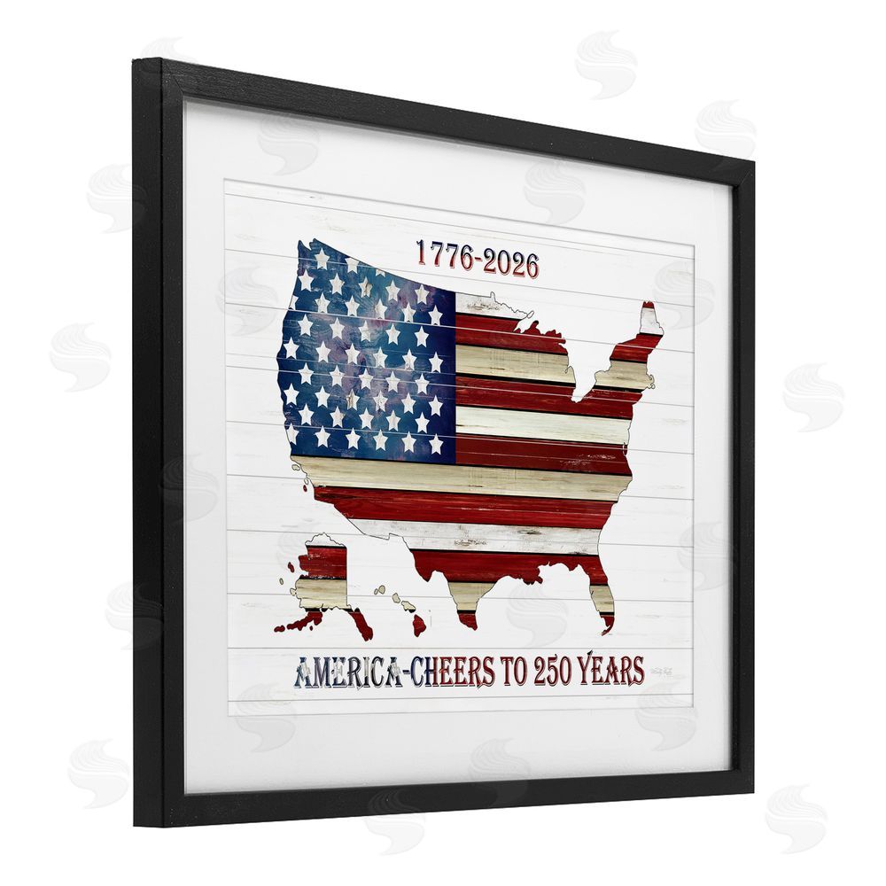 Cindy Jacobs America 250 Year Celebration Black Framed Print Under Glass with White Mat Wall Art