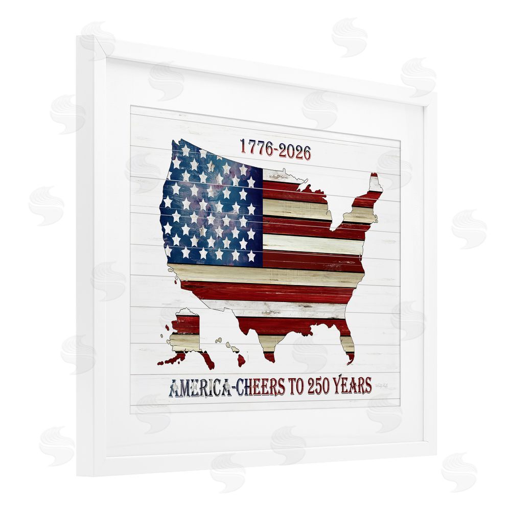 Cindy Jacobs America 250 Year Celebration White Framed Print Under Glass with Mat Wall Art