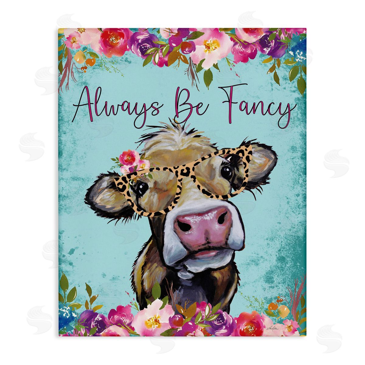Lee Keller Always Be Fancy Cow Canvas Wall Art Print
