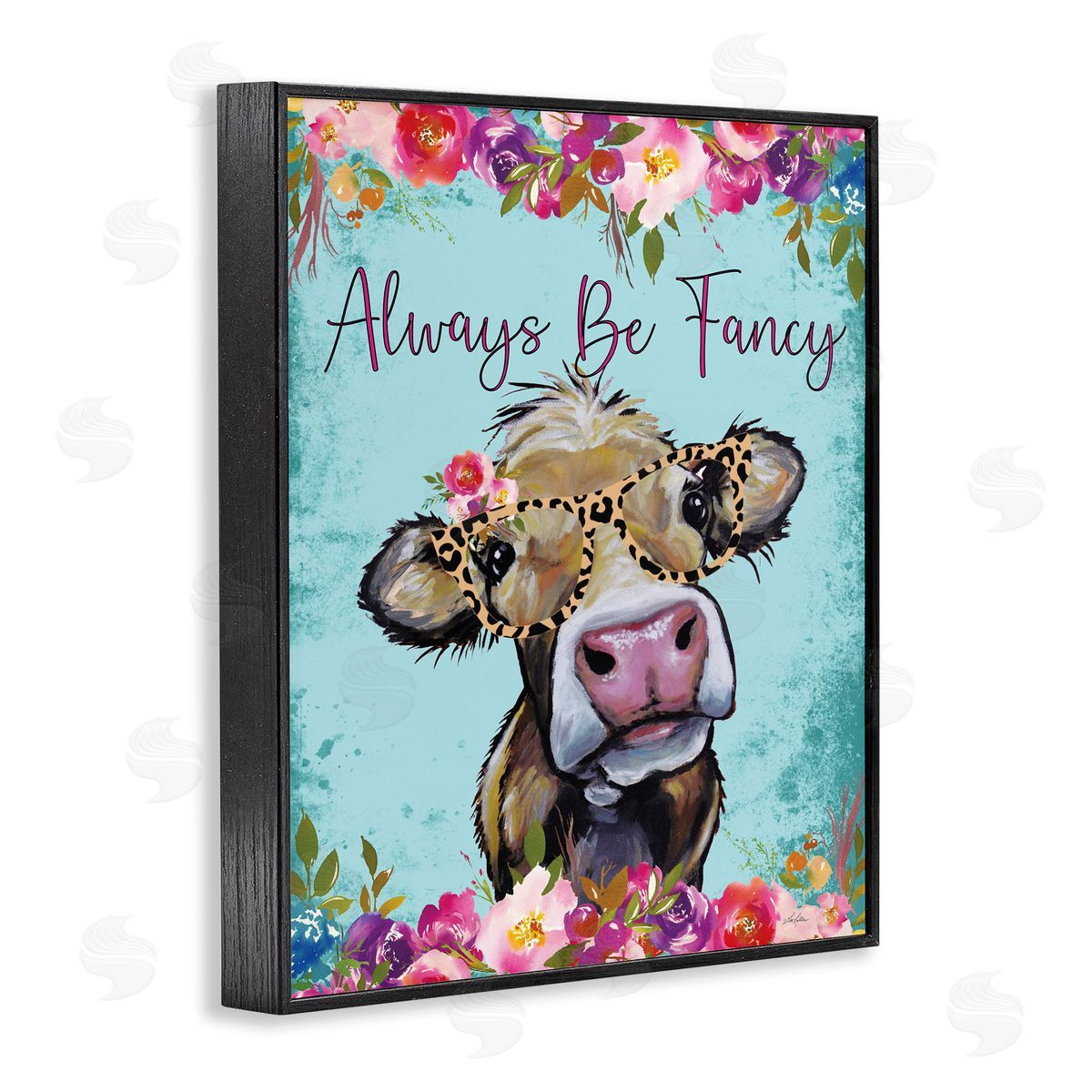Lee Keller Always Be Fancy Cow Black Framed Giclee Wall Art Print
