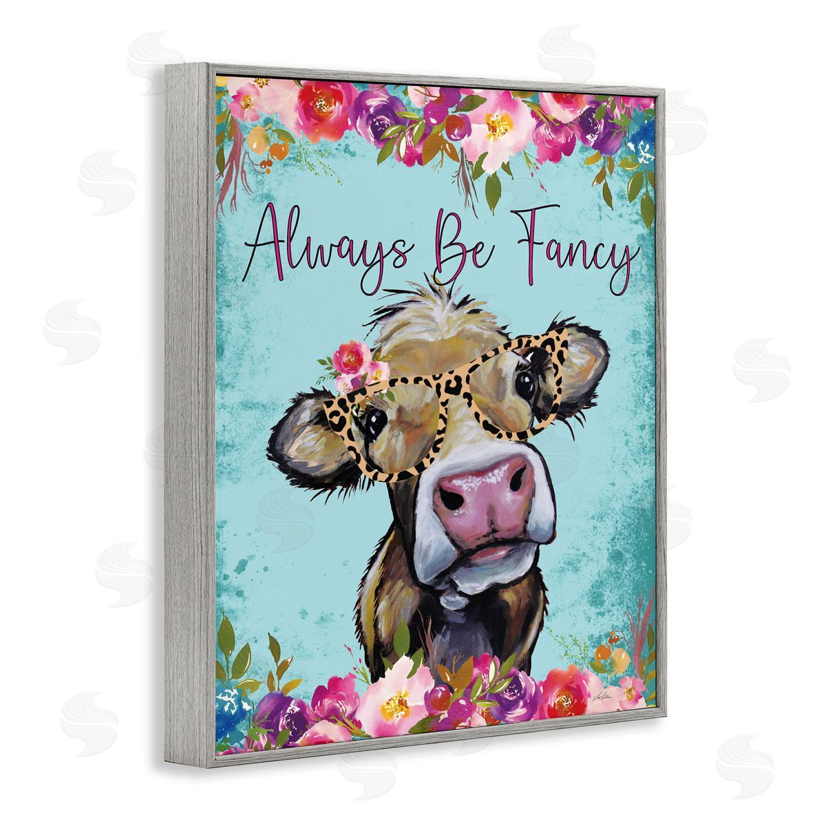 Lee Keller Always Be Fancy Cow Gray Framed Giclee Wall Art Print