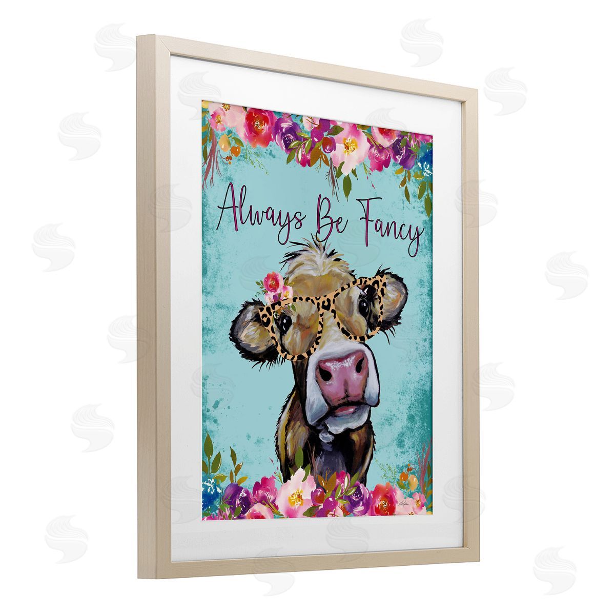Lee Keller Always Be Fancy Cow Birch Framed Print Under Glass with White Mat Wall Art