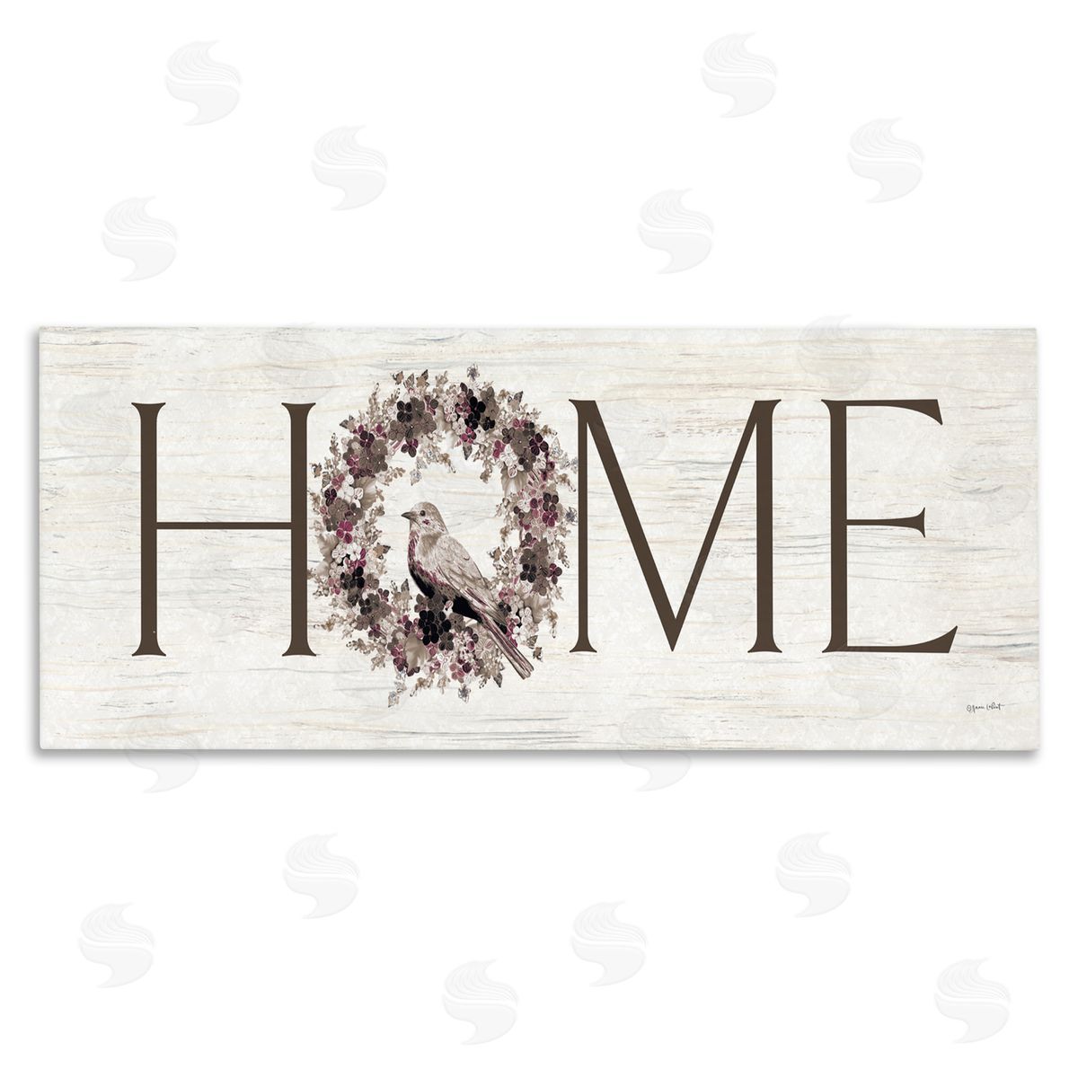 Annie LaPoint Home Bird Wreath Sign Canvas Wall Art Print