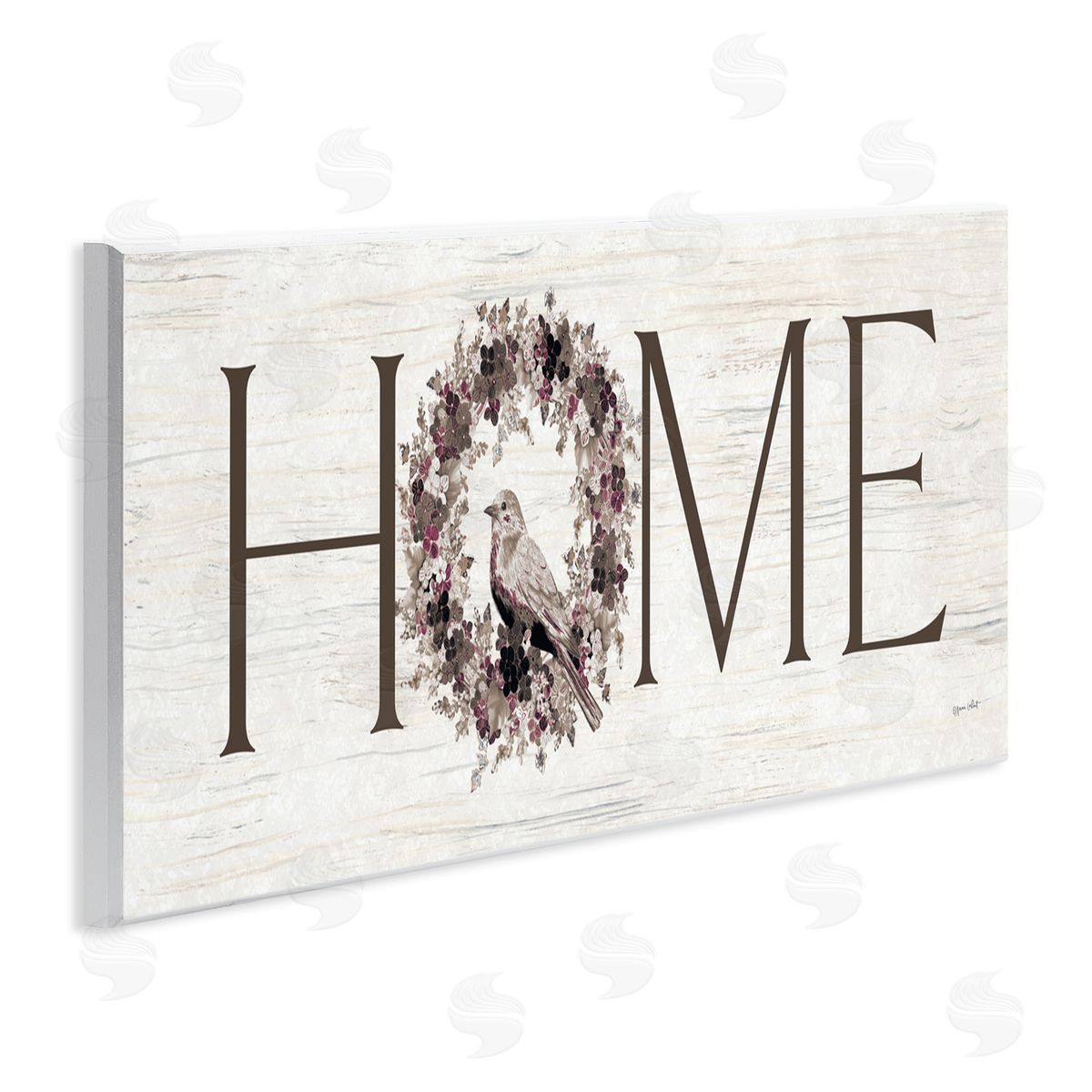 Annie LaPoint Home Bird Wreath Sign Wall Plaque Art Print