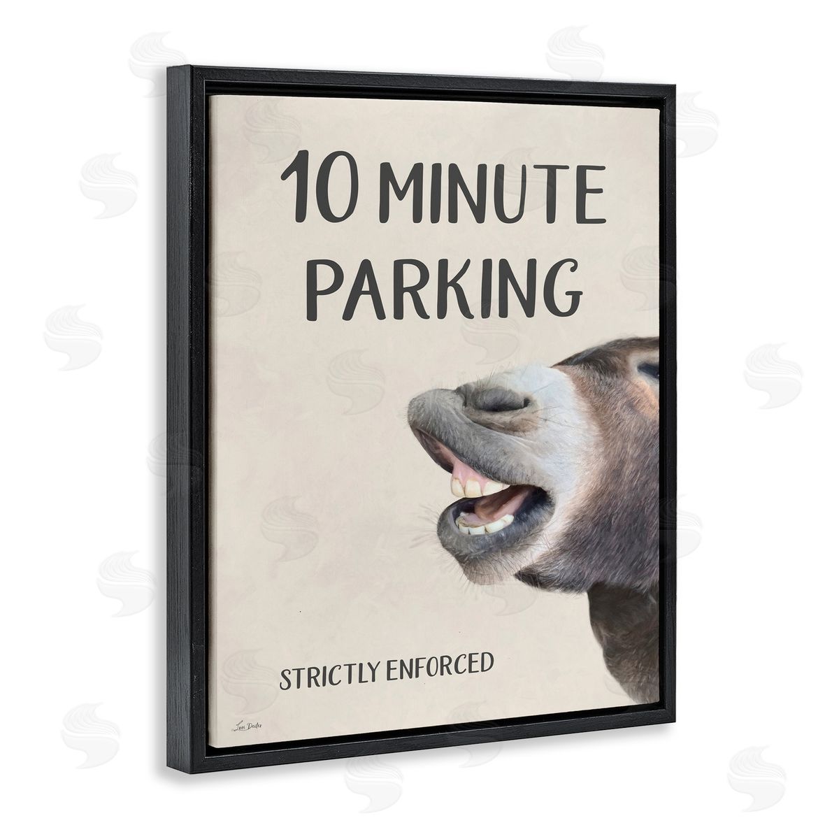 Lori Deiter 10 Minute Parking Donkey Black Floating Frame Canvas Wall Art Print