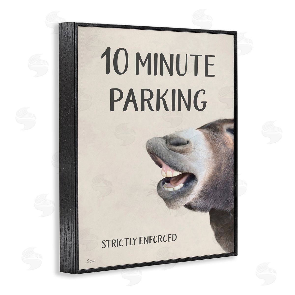 Lori Deiter 10 Minute Parking Donkey Black Framed Giclee Wall Art Print
