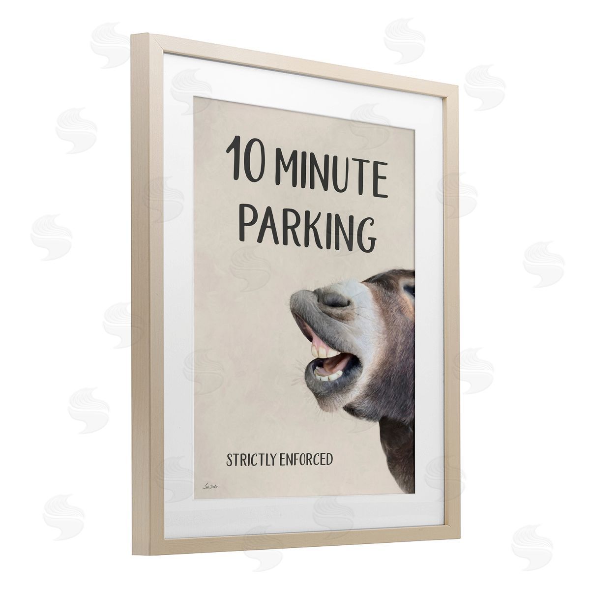 Lori Deiter 10 Minute Parking Donkey Birch Framed Print Under Glass with White Mat Wall Art