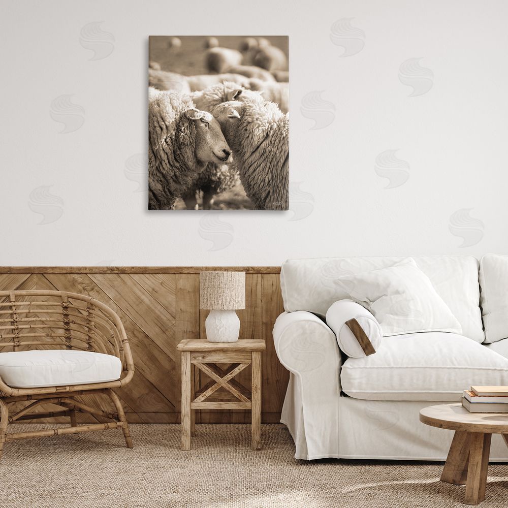 Martin Podt Hugging Sheep in Flock Canvas Art on Wall