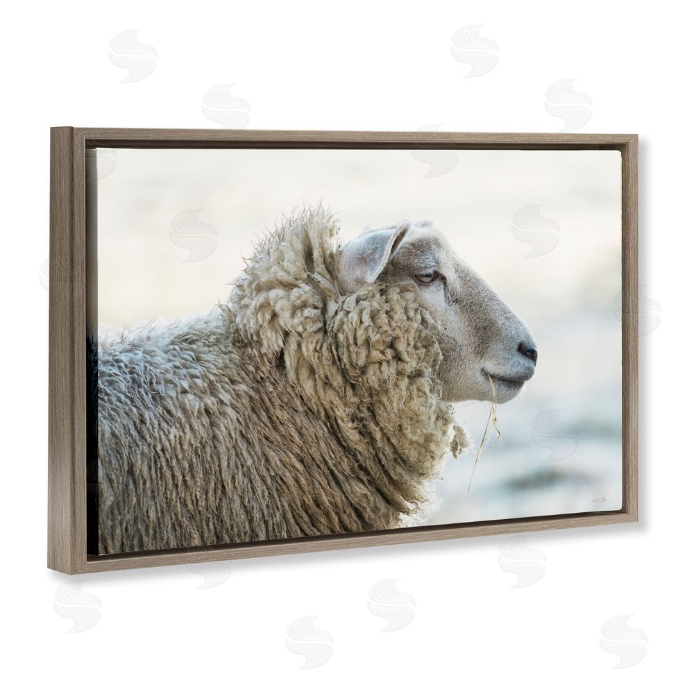 Martin Podt Deep Thoughts Sheep Portrait Brown Floating Frame Canvas Wall Art Print